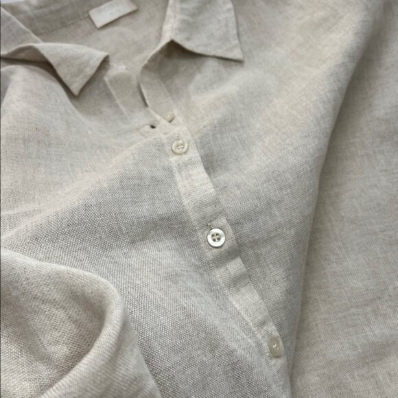 Posse linen shirt Beige Button-Down minimal oversized sophisticated one size - Picture 10 of 16